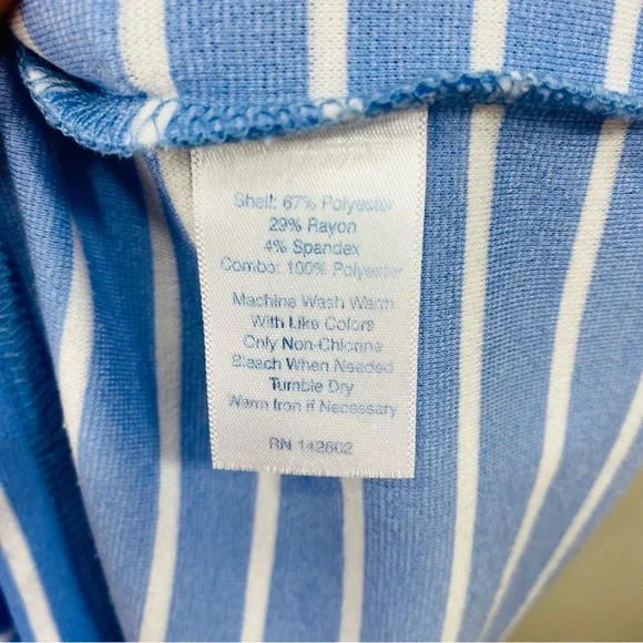 STS Sail To Sable Shift Dress Womens S Blue Striped Short Sleeve Crew Neck Coast - Picture 6 of 9